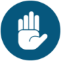 Hand block gesture icon. 